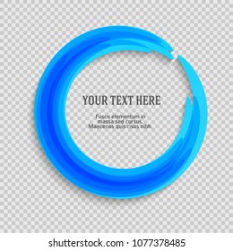 Label blank template, white background and Blurry blue gradient with lines circle ring. Vector illustration EPS 10. Modern design editable layout title page for new product newsletters, web banners