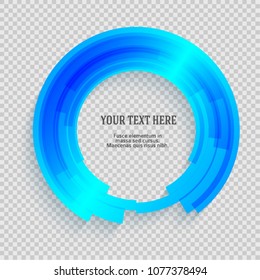 Label blank template, white background and Blurry blue gradient with lines circle ring. Vector illustration EPS 10. Modern design editable layout title page for new product newsletters, web banners
