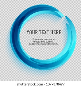 Label blank template, white background and Blurry blue gradient with lines circle ring. Vector illustration EPS 10. Modern design editable layout title page for new product newsletters, web banners