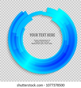 Label blank template, white background and Blurry blue gradient with lines circle ring. Vector illustration EPS 10. Modern design editable layout title page for new product newsletters, web banners