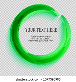 Label blank template, white background and Blurry green gradient with lines circle ring. Vector illustration EPS 10. Modern design editable layout title page for new product newsletters, web banners