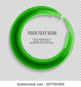 Label blank template, white background and Blurry green gradient with lines circle ring. Vector illustration EPS 10. Modern design editable layout title page for new product newsletters, web banners