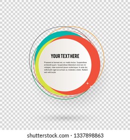 Label blank template, white background and Blurry gradient with lines circle ring. Vector illustration EPS 10. Modern design editable layout title page for new product newsletters, web banners