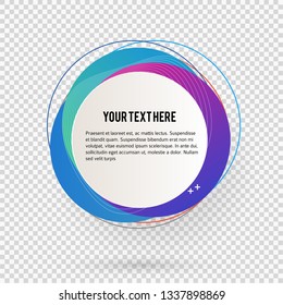 Label blank template, white background and Blurry gradient with lines circle ring. Vector illustration EPS 10. Modern design editable layout title page for new product newsletters, web banners