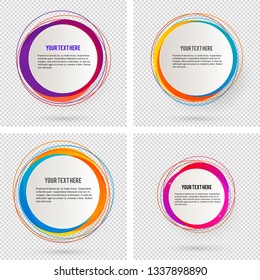 Label blank template, white background and Blurry gradient with lines circle ring. Vector illustration EPS 10. Modern design editable layout title page for new product newsletters, web banners