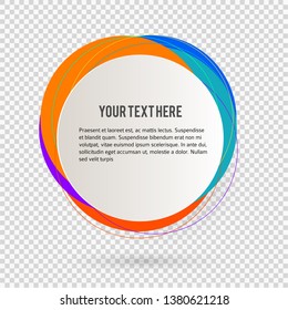 Label blank template, white background and Blurry gradient with lines circle ring. Vector illustration EPS 10. Modern design editable layout title page for new product newsletters, web banners
