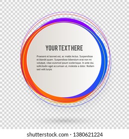 Label blank template, white background and Blurry gradient with lines circle ring. Vector illustration EPS 10. Modern design editable layout title page for new product newsletters, web banners