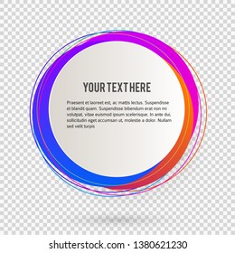 Label blank template, white background and Blurry gradient with lines circle ring. Vector illustration EPS 10. Modern design editable layout title page for new product newsletters, web banners