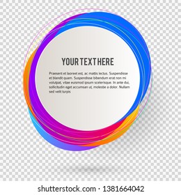 Label blank template, white background and Blurry gradient with lines circle ring. Vector illustration EPS 10. Modern design editable layout title page for new product newsletters, web banners