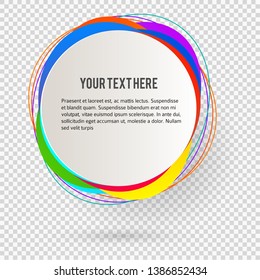 Label blank template, white background and Blurry gradient with lines circle ring. Vector illustration EPS 10. Modern design editable layout title page for new product newsletters, web banners
