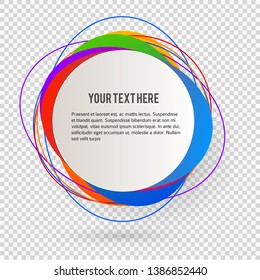 Label blank template, white background and Blurry gradient with lines circle ring. Vector illustration EPS 10. Modern design editable layout title page for new product newsletters, web banners