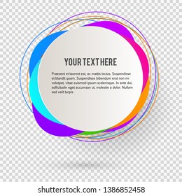 Label blank template, white background and Blurry gradient with lines circle ring. Vector illustration EPS 10. Modern design editable layout title page for new product newsletters, web banners