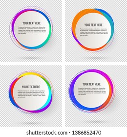 Label blank template, white background and Blurry gradient with lines circle ring. Vector illustration EPS 10. Modern design editable layout title page for new product newsletters, web banners