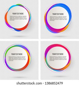 Label blank template, white background and Blurry gradient with lines circle ring. Vector illustration EPS 10. Modern design editable layout title page for new product newsletters, web banners