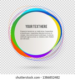 Label blank template, white background and Blurry gradient with lines circle ring. Vector illustration EPS 10. Modern design editable layout title page for new product newsletters, web banners