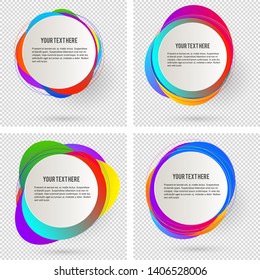 Label blank template, white background and Blurry gradient with lines circle ring. Vector illustration EPS 10. Modern design editable layout title page for new product newsletters, web banners