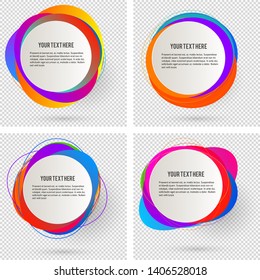 Label blank template, white background and Blurry gradient with lines circle ring. Vector illustration EPS 10. Modern design editable layout title page for new product newsletters, web banners