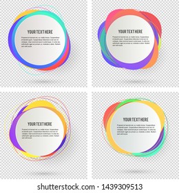 Label blank template, white background and Blurry gradient with lines circle ring. Vector illustration EPS 10. Modern design editable layout title page for new product newsletters, web banners