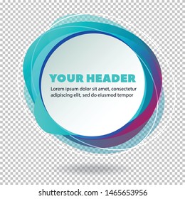 Label blank template, white background and Blurry gradient with lines circle ring. Vector illustration EPS 10. Modern design editable layout title page for new product newsletters, web banners