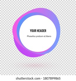 Label blank template, white background and Blurry gradient with lines circle ring. Vector illustration EPS 10. Modern design editable layout title page for new product newsletters, web banners