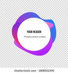 Label blank template, white background and Blurry gradient with lines circle ring. Vector illustration EPS 10. Modern design editable layout title page for new product newsletters, web banners