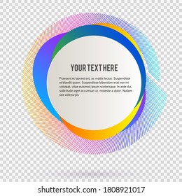 Label blank template, white background and Blurry gradient with lines circle ring. Vector illustration EPS 10. Modern design editable layout title page for new product newsletters, web banners