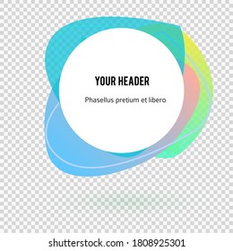 Plantilla en blanco de etiquetas, fondo blanco y gradiente borroso con líneas de círculo. Ilustración del vector EPS 10. Página de título de diseño moderno editable para boletines de nuevos productos, banners web