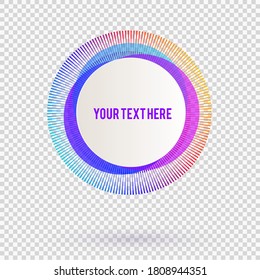 Label blank template, white background and Blurry gradient with lines circle ring. Vector illustration EPS 10. Modern design editable layout title page for new product newsletters, web banners