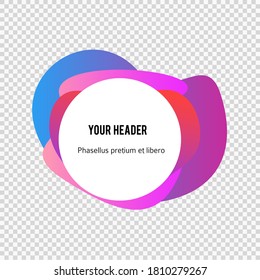 Label blank template, white background and Blurry gradient with lines circle ring. Vector illustration EPS 10. Modern design editable layout title page for new product newsletters, web banners