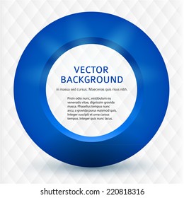 Label blank template, white background mosaic square pattern and blue 3d ring.  Vector illustration EPS 10. Modern design editable layout title page for new product newsletters, web banners
