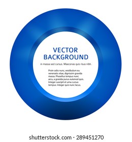 Label blank template, white background and blue 3d ring isolated. Modern design editable layout title page for new product newsletters, web banners