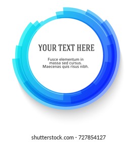 Label blank template, white background and Blurry blue gradient with lines circle ring. Vector illustration EPS 10. Modern design editable layout title page for new product newsletters, web banners
