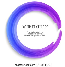 Label blank template, white background and Blurry purple blue gradient with lines circle. Vector illustration EPS 10. Modern design editable layout title page for new product newsletters, web banners