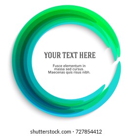 Label blank template, white background and Blurry sea gradient with lines circle ring. Vector illustration EPS 10. Modern design editable layout title page for new product newsletters, web banners