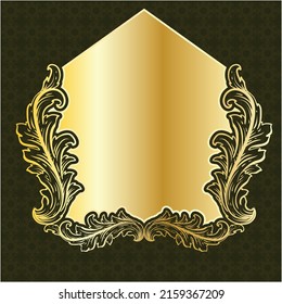 label board golden royal luxury slab decoration sticker ornamental 