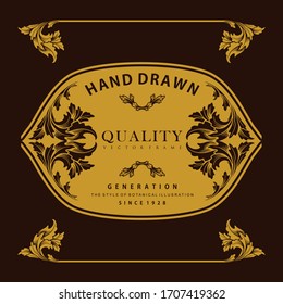 Label Border Carving Quality Vector