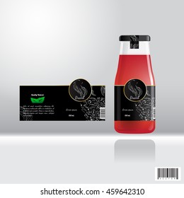 Label and bottle design for drink, juice. suitable use for beverage industries. vector file