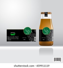 Label and bottle design for drink, juice. suitable use for beverage industries. vector file