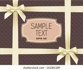 label and bows on the texture background