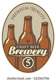 label for the brewery with a beer bottle