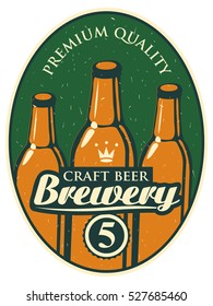 label for the brewery with a beer bottle