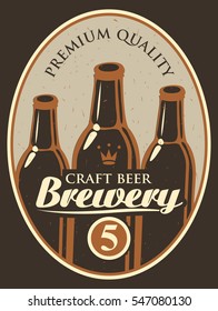 label for the brewery with a beer bottle