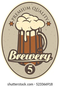 label for the brewery with a beer glass