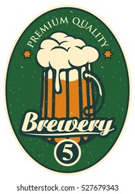 label for the brewery with a beer glass