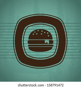 label burger over blue background vector illustration