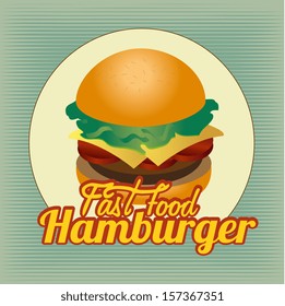 label burger over grunge background vector illustration 