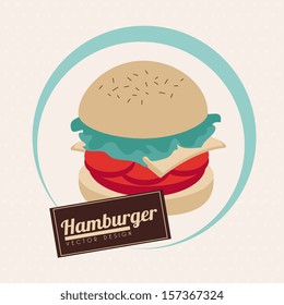 label burger over white background vector illustration