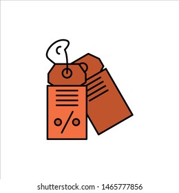 Label, Business, Discount, Sale  Flat Color Icon. Vector icon banner Template. Vector Icon Template background
