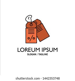 Label, Business, Discount, Sale Business Logo Template. Flat Color