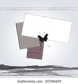 label with butterfly